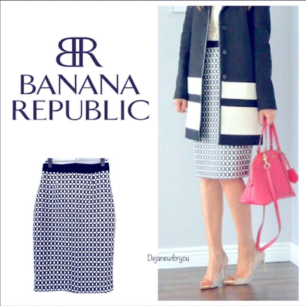 Banana Republic geometric shape pencil skirt